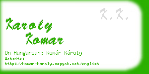 karoly komar business card